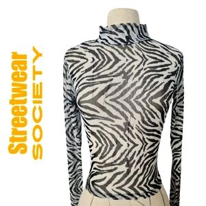 Long sleeve zebra top